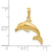 Black Bow Jewelry 14k Yellow Gold 20mm Swimming Dolphin Pendant - 4 of 4