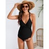 Clearlove Maternity Swimsuit One Piece Swimsuits for Pregnancy Spaghetti Straps Ruched Adjustable Women Swimwear - 3 of 4
