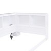 PAGED Twin Size Daybed Modern Wooden Bed Frame with Trundle, Storage Space and Sockets for Bedroom, Living Room - 4 of 4