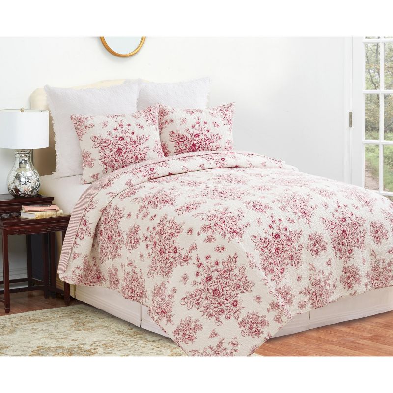C&F Home Nelly Toile Cotton Cotton Quilt Set - Reversible and Machine Washable, 2 of 7