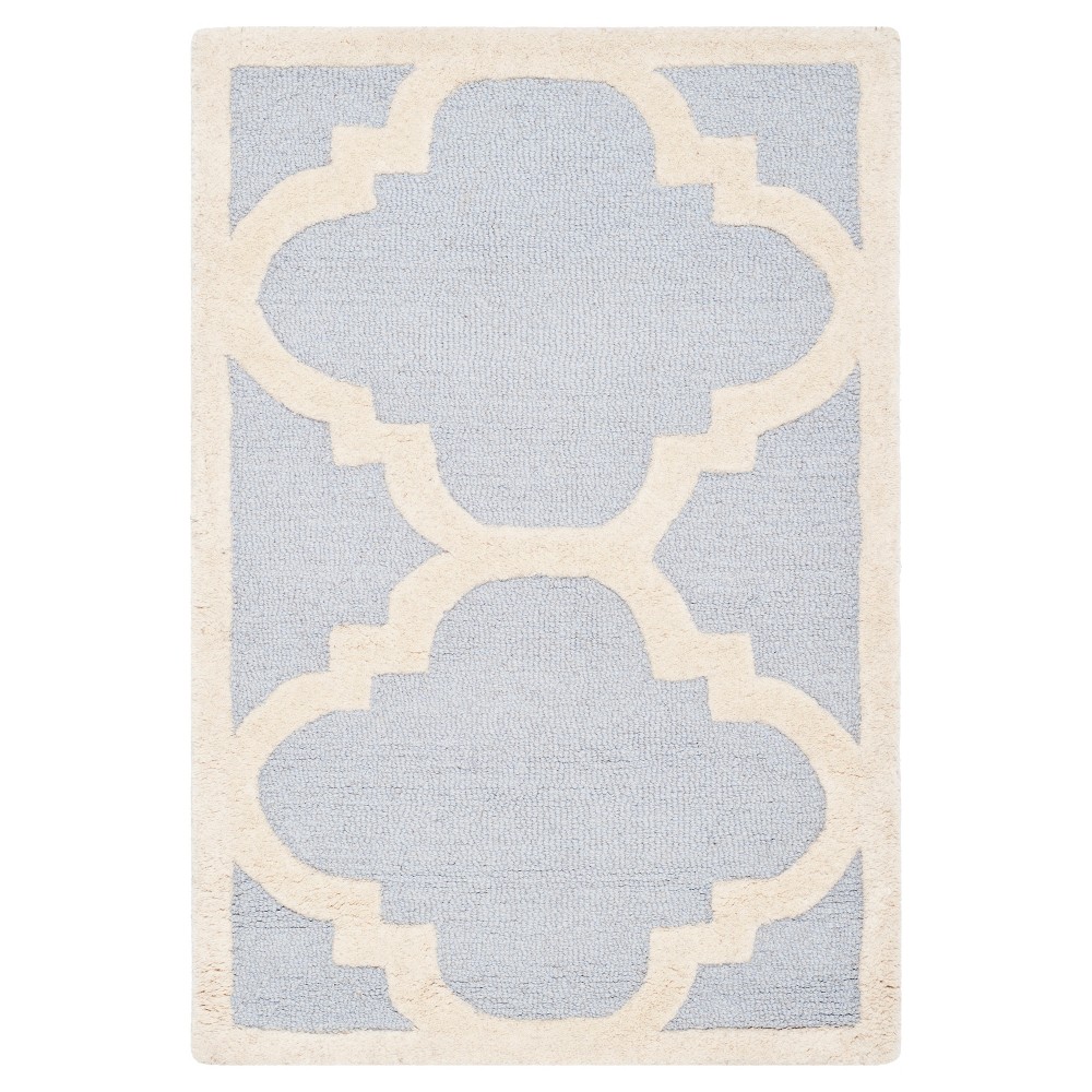 Landon Texture Wool Rug - Light Blue / Ivory (2'x3') - Safavieh