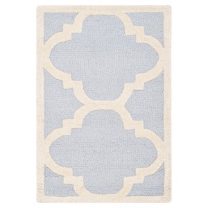 Landon Texture Wool Rug - Light Blue / Ivory (2
