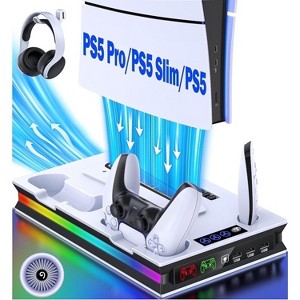 Beboncool PS5 Charging Station with Cooling Fan for PS5-Pro-Silm White - 1 of 4