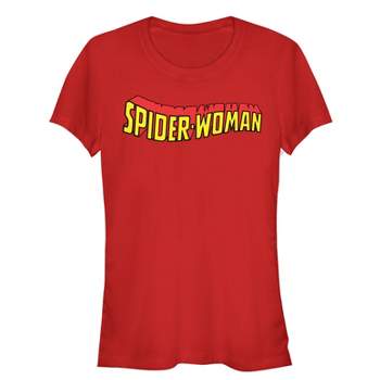 Juniors Womens Marvel Spider-Woman Logo T-Shirt