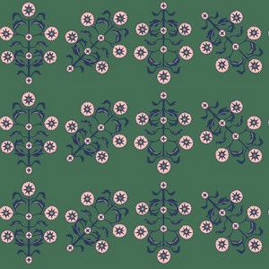 Tempaper & Co.® x Novogratz Block Print Floral Removable Peel and Stick Wallpaper, Emerald, 28 sq. ft.: Vinyl, Self-Adhesive - 1 of 3