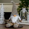 Northlight Sitting Plush Faux Fur Gnome Christmas Figure - 17" - Gray and Beige - 2 of 4