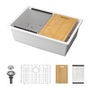 Quartz Kitchen Sink - 28x19in White granite composite Workstation undermount kitchen sink - 2 of 4