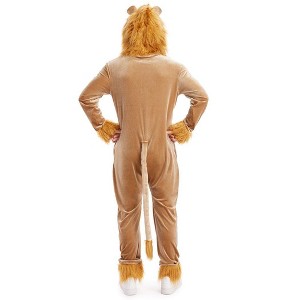 Tipsy Elves Men's Animal Halloween Costume - Comfy Adult Lion Jumpsuit with Hooded Mane, Ears, Faux Fur Cuffs and Tail - 1 of 4