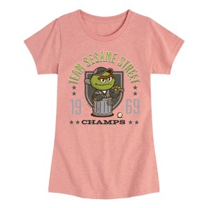 Girls' - Sesame Street - Oscar Team Fitted Short Sleeve Graphic T-Shirt - 1 of 4
