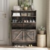 Shoe Cabinet with 2 Flip Drawers & Open Storage - 2 of 4