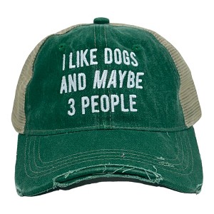 I Like Dogs And Maybe 3 People Hat Funny Anti Social Pet Puppy Animal Lover Trucker Cap - Crazy Dog - 1 of 4