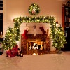 4FT Pre-lit Xmas Tree Artificial Christmas 4-Piece Set with Garland, Wreath and 2 Entrance Trees with LED Lights-The Pop Home - 2 of 4