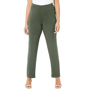 Catherines Women's Plus Size Anywear Classic Pant - 1 of 4