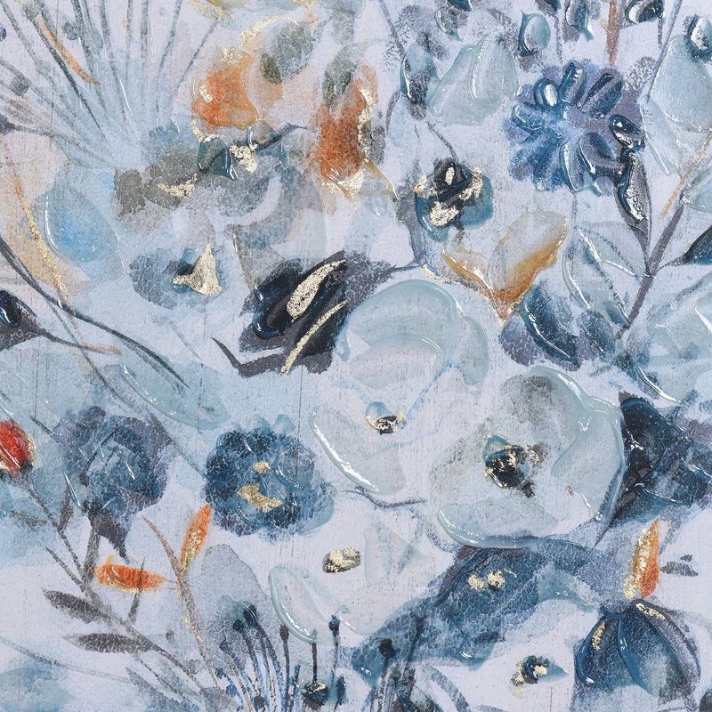 Flower Bouquet in Glass Vase Print on Wood Blue - StyleCraft, 6 of 7