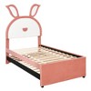 Full/Twin Size Wooden Upholstered Platform Bed Frame with Twin Trundle & 3 Drawers, LED Lights 4Q -ModernLuxe - 4 of 4