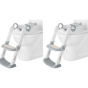 Potty Training Seat, 2 Pcs Toddler Training Toilet with Step Stool Ladder, Anti-Slip Pad, Adjustable Toddler Seat for Kids Soft Cushioned - 1 of 4