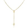 RMZ GOLD NYC Unisex 14K Gold Virgin Mary Rosary Bead Cross Necklace 18'' - 2 of 3