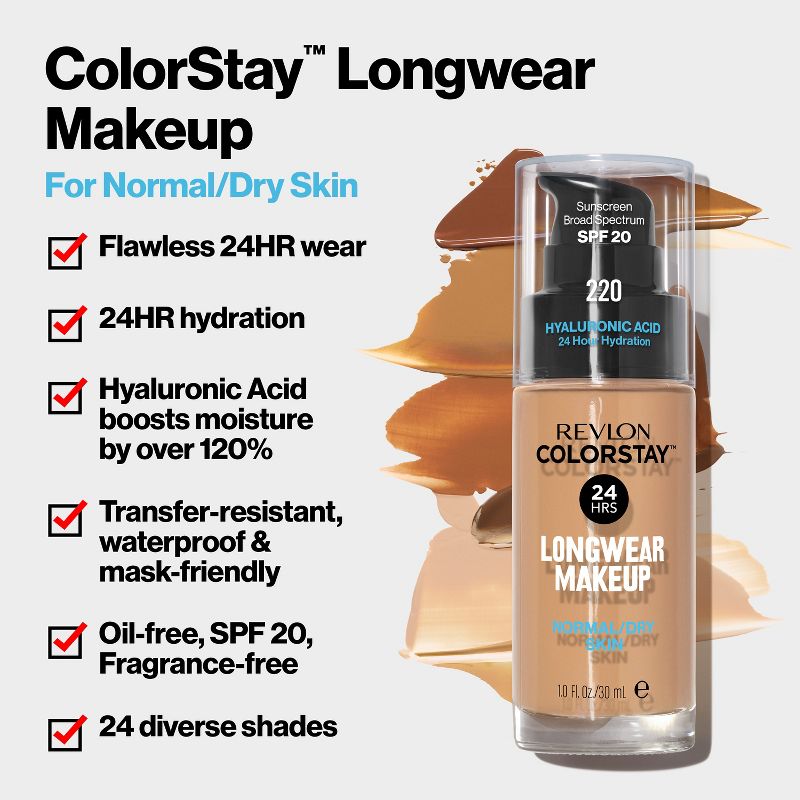 Revlon ColorStay Makeup for Normal/Dry Skin with SPF 20 - 1 fl oz, 4 of 14