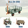 500lbs Steel Garden Cart Heavy Duty Mesh Steel Utility Outdoor Wagon with Removable Sides 180° Rotating Handle 10 Inch Tires,Black - 3 of 4
