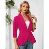 Clearlove Women's Ruffled Hem Single Button Blazer Jacket Elegant Structured Business Casual Coat - 3 of 4