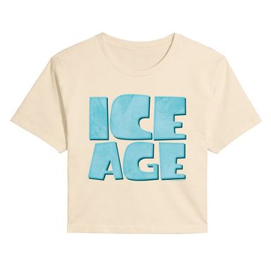 Women's Ice Age Logo Cropped Graphic T-Shirt - Birch - 2 X-Large