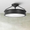 Minka Lavery Modern Ceiling Light Semi Flush Mount Fixture 19" Coal 3-Light Etched White Glass Shade for Bedroom Kitchen Bathroom - 2 of 4