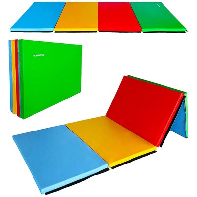 BalanceFrom All Purpose 4'x10'x2" Extra Thick High Density Anti Tear Gymnastics Gym Folding Exercise Aerobics Mats