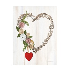 Trademark Fine Art -Kathleen Parr Mckenna 'Rustic Valentine Heart Wreath I' Canvas Art - 1 of 4