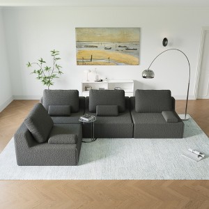 125'' Modular Convertible Compressed Sectional Sofa with Foam-Filled Deep Seats, Free Combination, Available in 3 Colors - 1 of 4