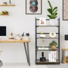 Tangkula 4 Tiers Folding Bookshelf Home Office Industrial Bookcase Standing Shelving Unit for Decorations & Storage - image 2 of 4