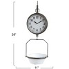 Storied Home Decorative Vintage Reproduction Enameled Scale Wall Clock, White and Black - 3 of 4