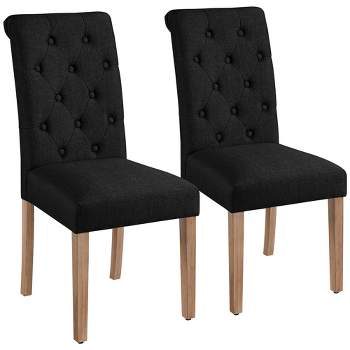 Yaheetech 2pcs Classic Fabric Upholstered Dining Chair Kitchen Chair