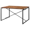 48" Jurgen Dining Table Oak/Black - Acme Furniture: Metal Sled Base, PU Padded Seats - image 2 of 4