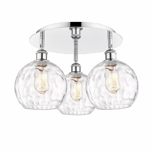 Athens Water Glass - 3 Light Flush Mount In Industrial Style-10.38 Inches Tall and 19.75 Inches Wide - 1 of 1