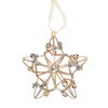 HomeRoots Set of Four Gold And Silver Handmade Faux Crystal And Metal Hanging Star Ornaments - 4 of 4