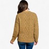 Amaryllis Women's Cable Knit Sweater Crewneck Long Sleeves Ribbed Hem Relaxed Fit Cozy Pullover for Everyday Casual Wear - 3 of 4
