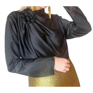 Women's Top With Floral Attacht - BEULAHSTYLE - 1 of 4
