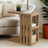 Hommoo C-Shaped 3-Tier Small Side Table, Wooden Bedside Table for Couch - 2 of 4