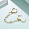 925 Sterling Silver Double Hoop Chains Earrings Double Piercing for Women,Dangle Hoop Earrings Two Holes Piercing Jewelry Gifts - 4 of 4
