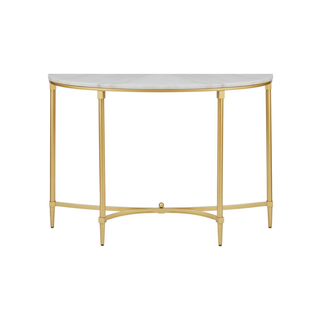 Photos - Coffee Table Bordeaux Console Table White/Gold