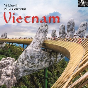 2026 Square Wall Calendar, Vietnam, 16-Month Passport Collection Theme with 180 Reminder Stickers (12x12 In) - 1 of 4