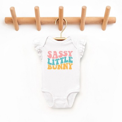 The Juniper Shop Sassy Little Bunny Baby Flutter Sleeve Bodysuit