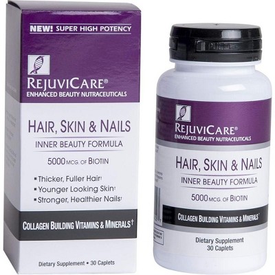 Rejuvicare Hair & Nails Formula With Biotin 500mcg, 30 Caplets