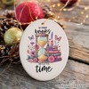 So Many Books So Little Time Cute Ceramic Ornament, Whimsical Book Lover Present| OrnamentallyYou - 4 of 4