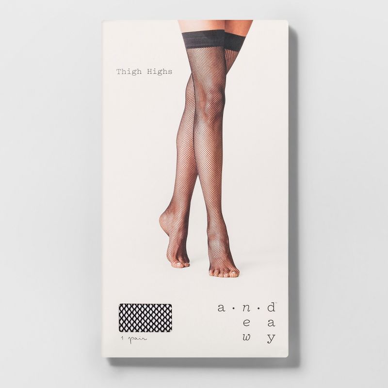 Women's Fishnet Thigh Highs - A New Day&#153; Black, 2 of 3