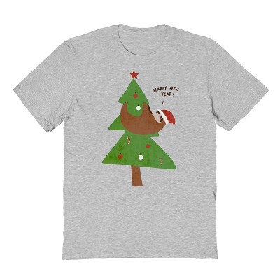 Rerun Island Men's Happy New Year Short Sleeve Graphic Cotton T-Shirt