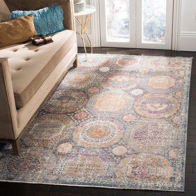 Elysian Blue Hand-Knotted Viscose Rectangular Area Rug
