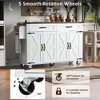 YOOCOZZ Farmhouse Rolling Kitchen Island Cart with Drop Leaf, Power Outlet and Ample Storage Space - 3 of 4