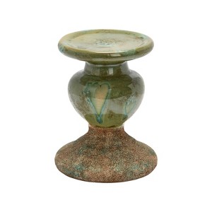 Storied Home Distressed Round Terra-cotta Pillar Candleholder - 1 of 4