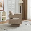 LOVMOR 29.13" W Square Swivel Accent Chair, Modern Rotating Arm Chair with Open Back,360 Degree Rotation, Lounge Club Chair w/ Removable Back Cushion - 3 of 4